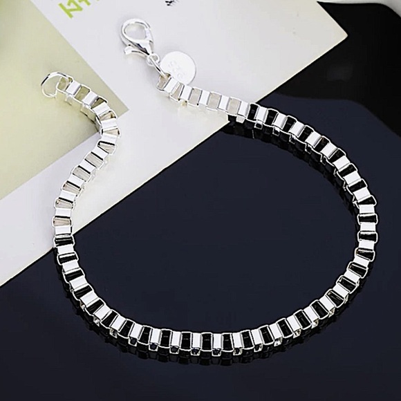 Sterling Silver Box Chain Two Piece Bracelet Set - Picture 3 of 6